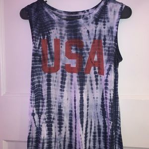 Bleached USA Tank Top, Size Small